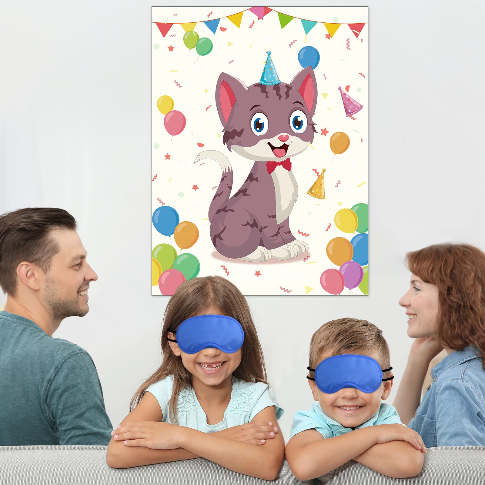 Morcheiong pin the tail cat party game offers indoor outdoor fun.