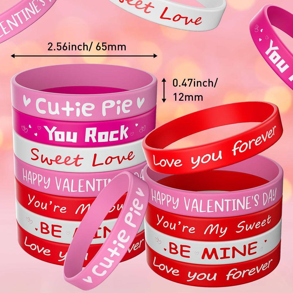 Morcheiong Valentine silicone bracelet seven designs, cute styles for gifting and decor