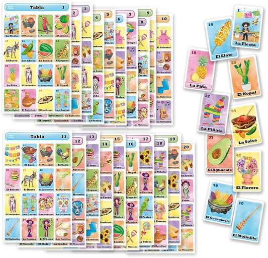 More Fiesta Lotería deck of 54 calling cards for engaging group play