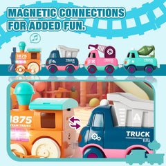 MORECOLL Electric Train Set dump truck car for engaging, hands-on playtime