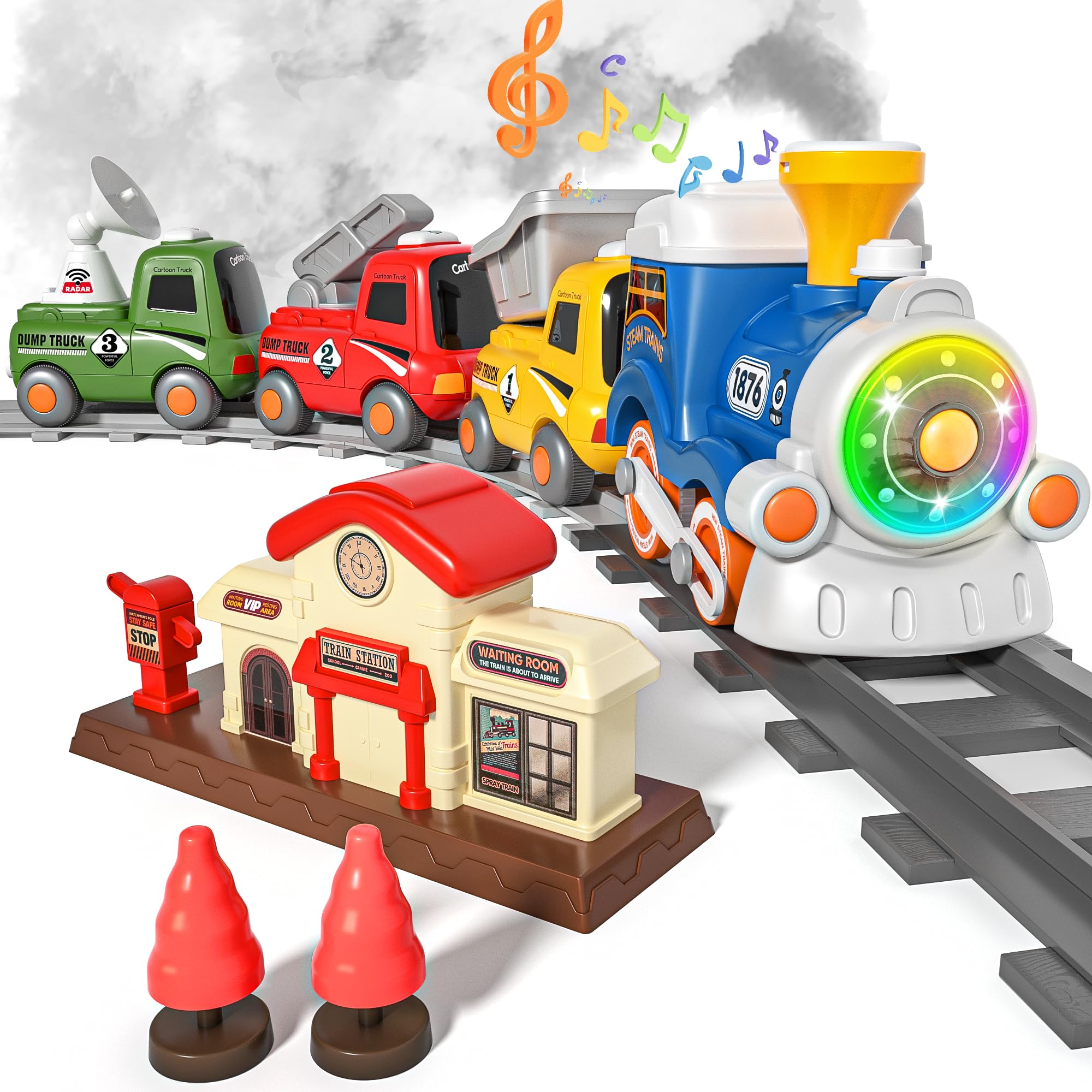 MORECOLL locomotive steam action sparks imaginative play for toddlers.