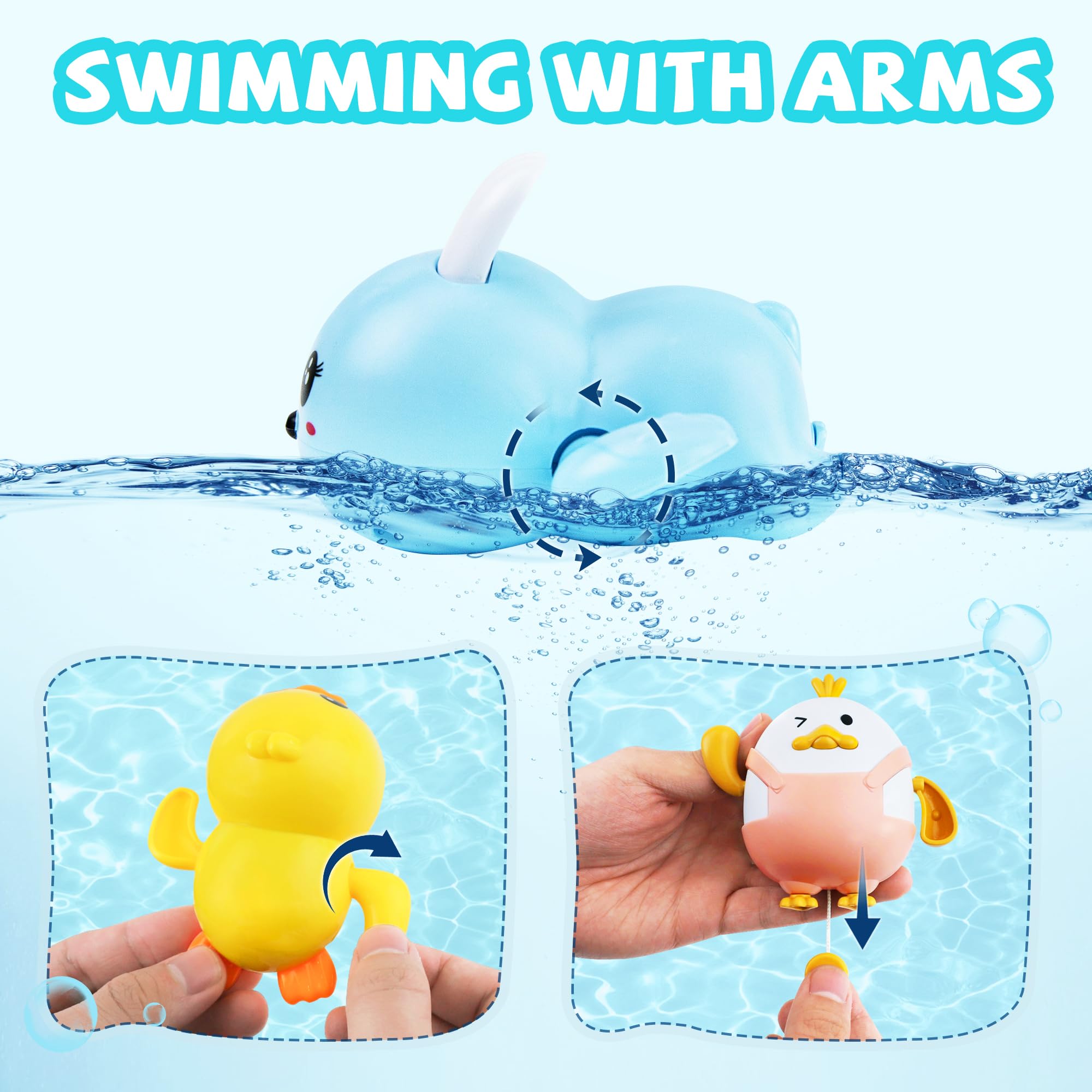 MOREDOTS bath toy close-up shows non-toxic ABS material for safe, durable play.