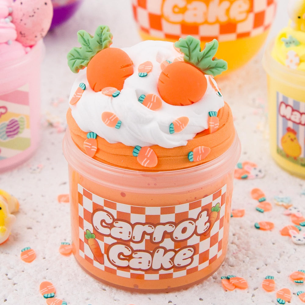 MOREDOTS carrot cake theme slime jar adds colorful, themed surprise