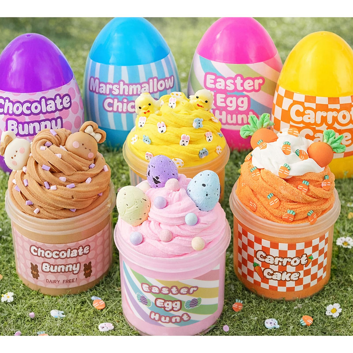 MOREDOTS Easter eggs with slime 4-pack ready for basket gifting and fun