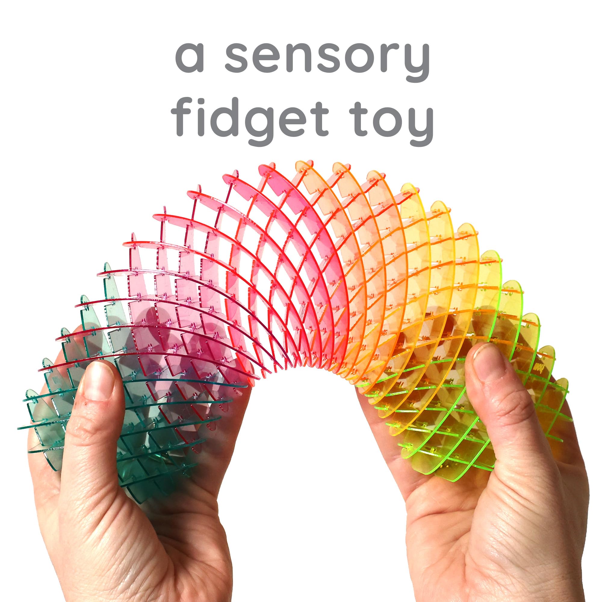 Morf Fidget Sensory Spring bent and stretched for tactile relief and concentration.