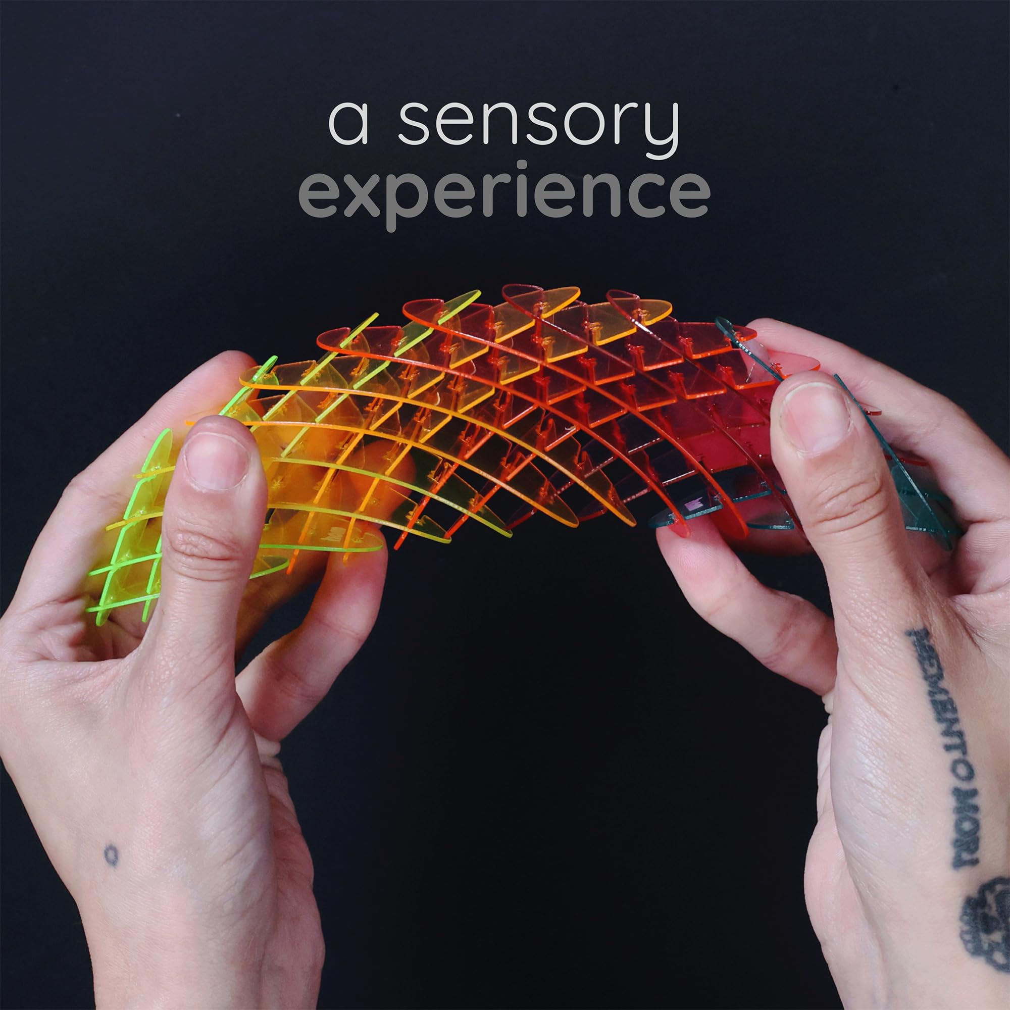 Morf Fidget Worm bends and stretches to demonstrate endless shapes for stress relief and concentration.