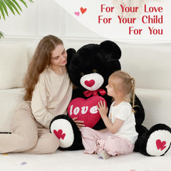 MorisMos Love Heart bear, side profile, oversized hug factor for cozy nights.