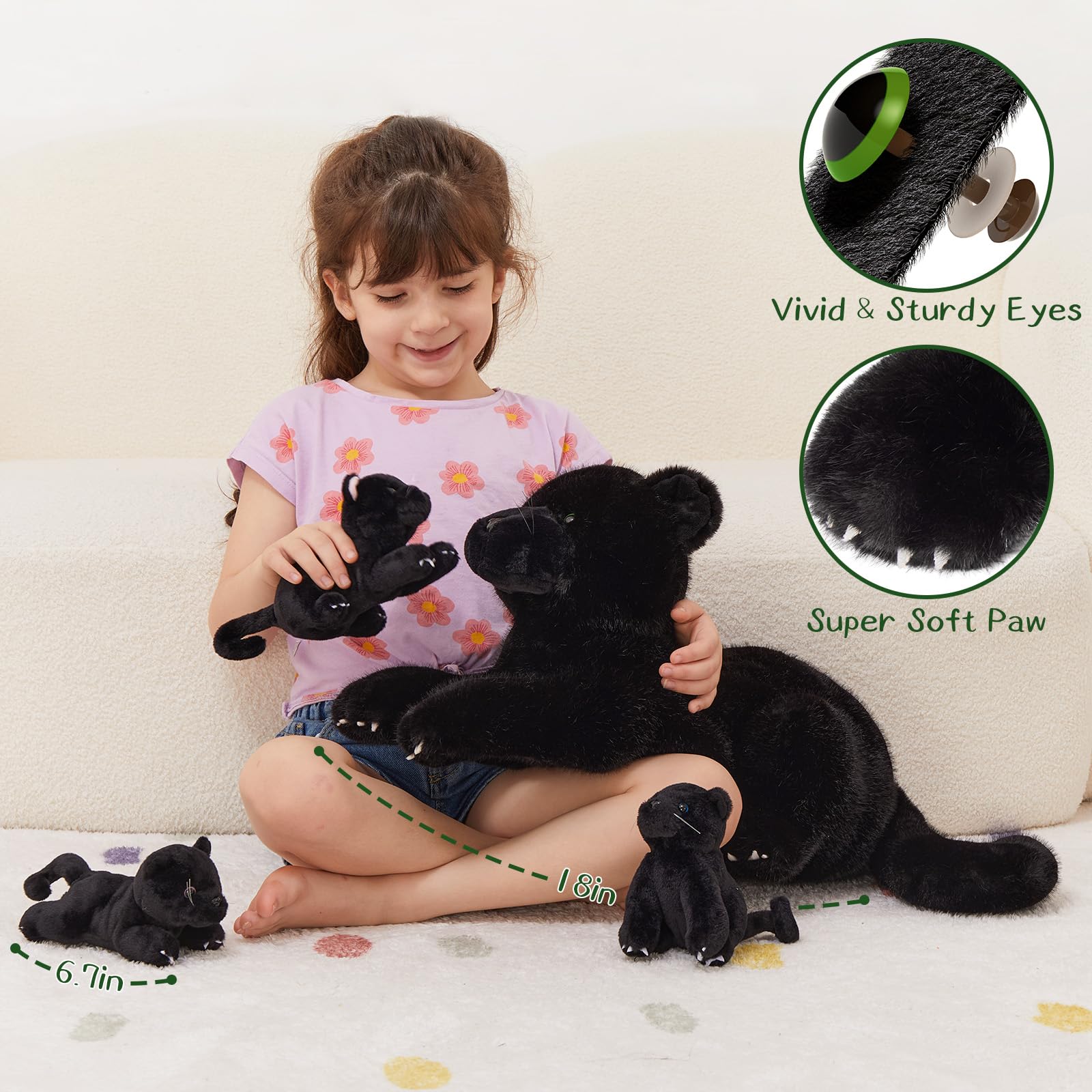 MorisMos panther pillow plush for comforting rest