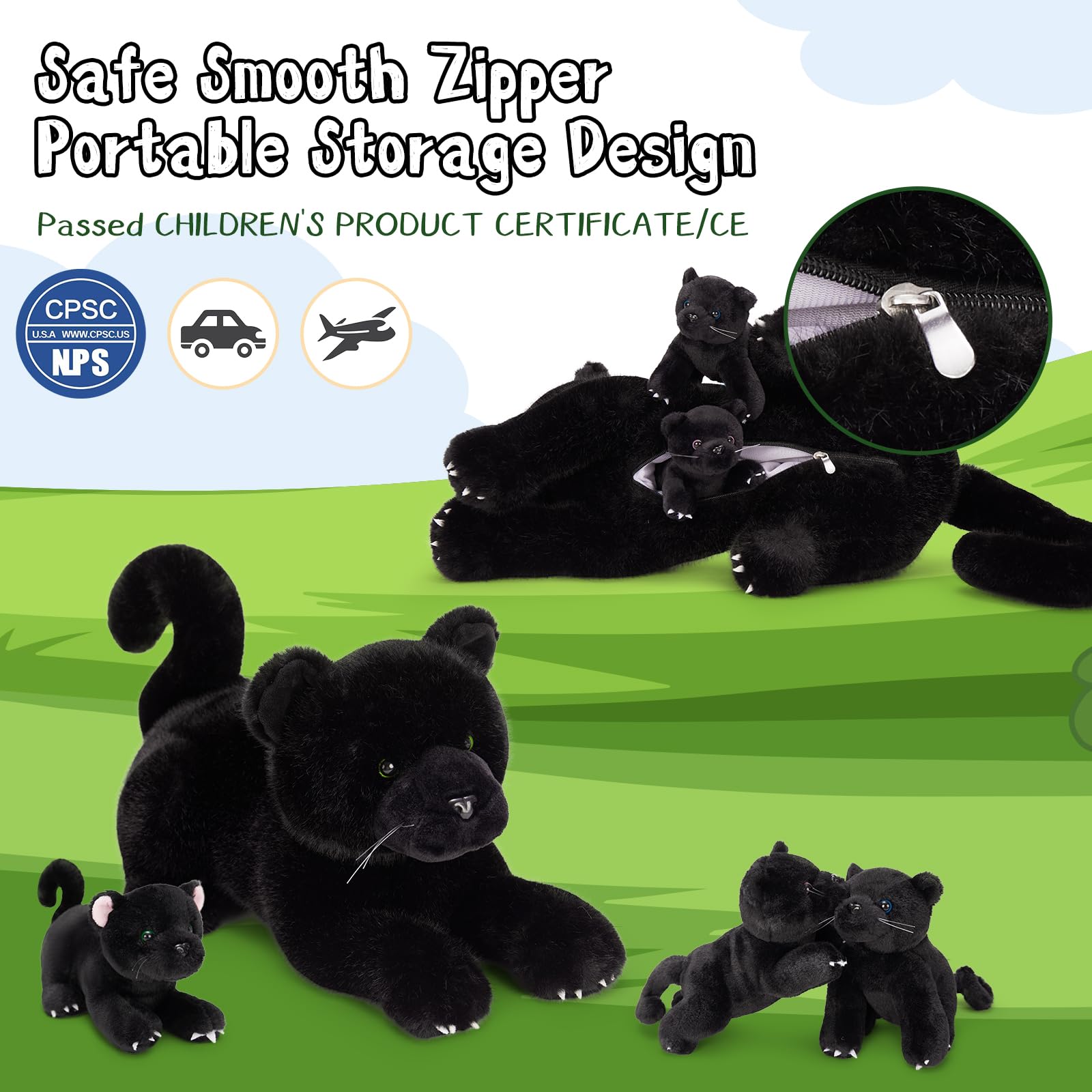 MorisMos washable panther toy remains soft after washing