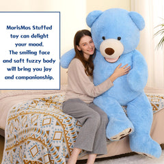 MorisMos 5ft teddy bear close-up shows ultra-soft fur for soothing touch