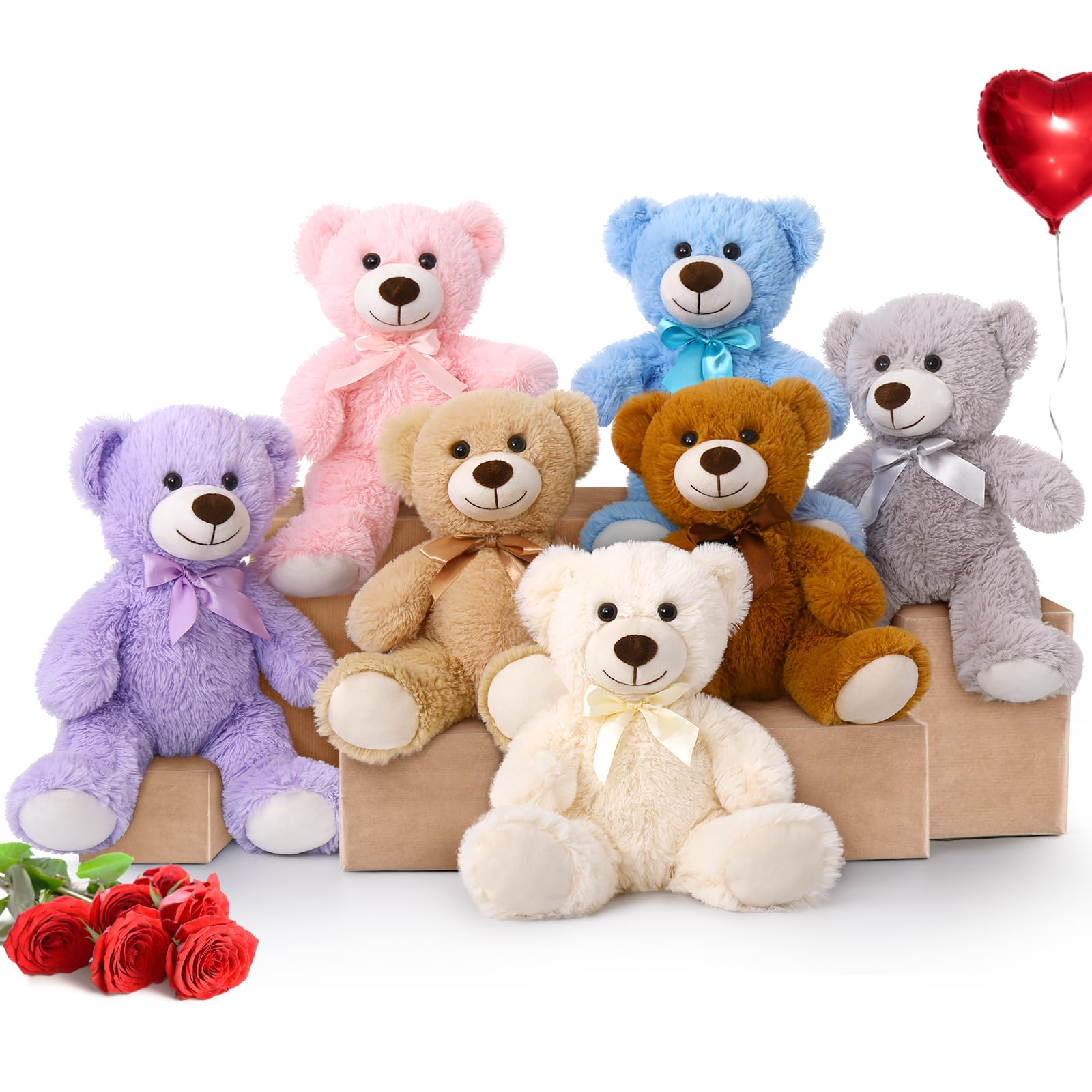 MorisMos 14in brown teddy bear soft plush for hugs and gifts.