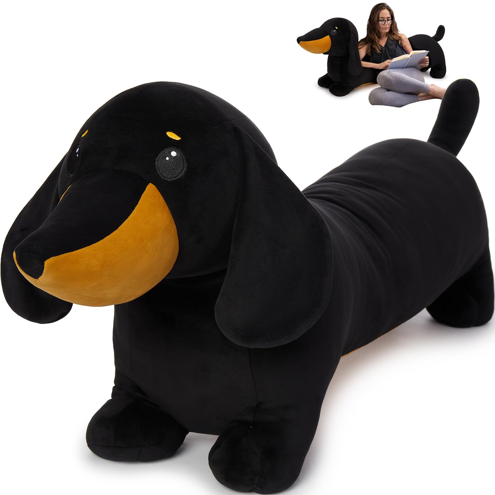 MorisMos dachshund plush long body for hugging and lounging