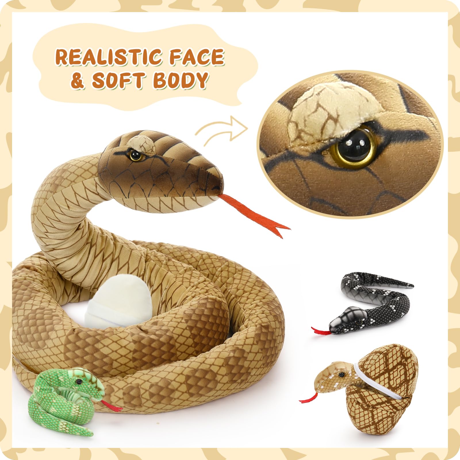 MorisMos detailed snake skin pattern enhances lifelike appearance for display
