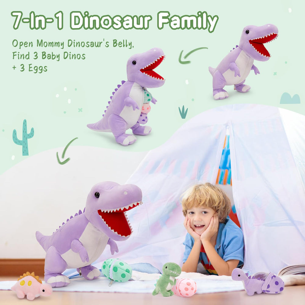 MorisMos baby purple brontosaurus plush adds color to playtime.