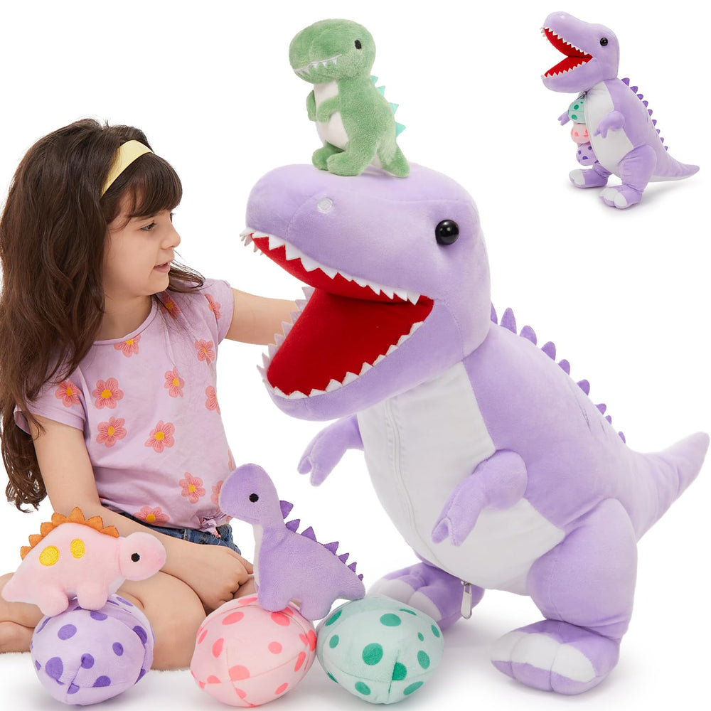 MorisMos mommy T-rex 23.6-inch plush ready for cuddles and imaginative play.