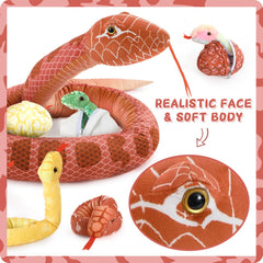 MorisMos snake eye details and red tongue add realism for kids.