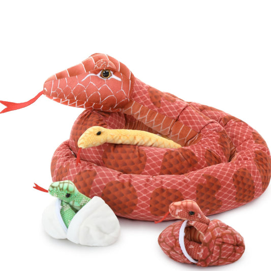 MorisMos giant snake plush with mommy and babies for cuddling and imaginative play