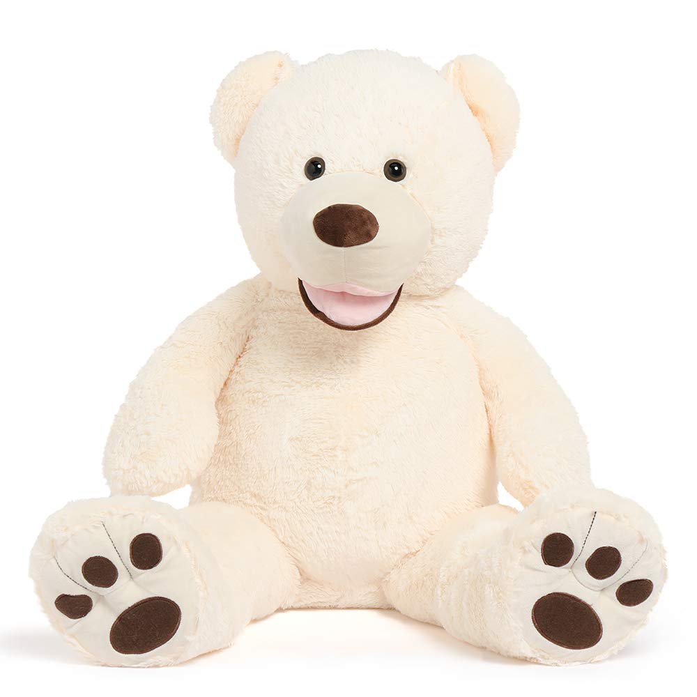 MorisMos giant teddy bear beige front view for cozy cuddles and room decor