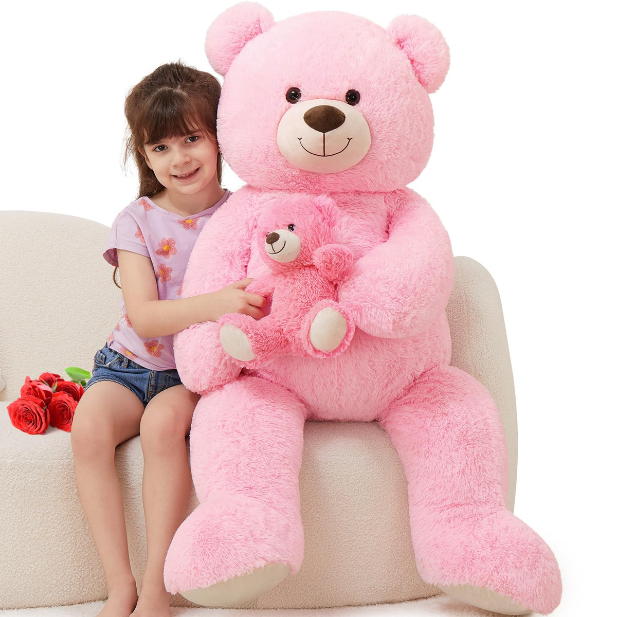 MorisMos Giant Teddy Bear 43-inch, a hug-ready companion for kids.