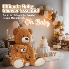 MorisMos 39-inch soft plush teddy bear ideal for comforting bedtime hugs.
