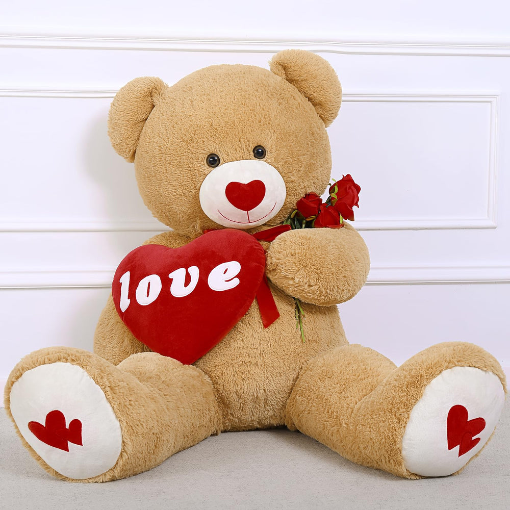 MorisMos giant teddy bear bedside setup — perfect gift centerpiece for cozy bedrooms.
