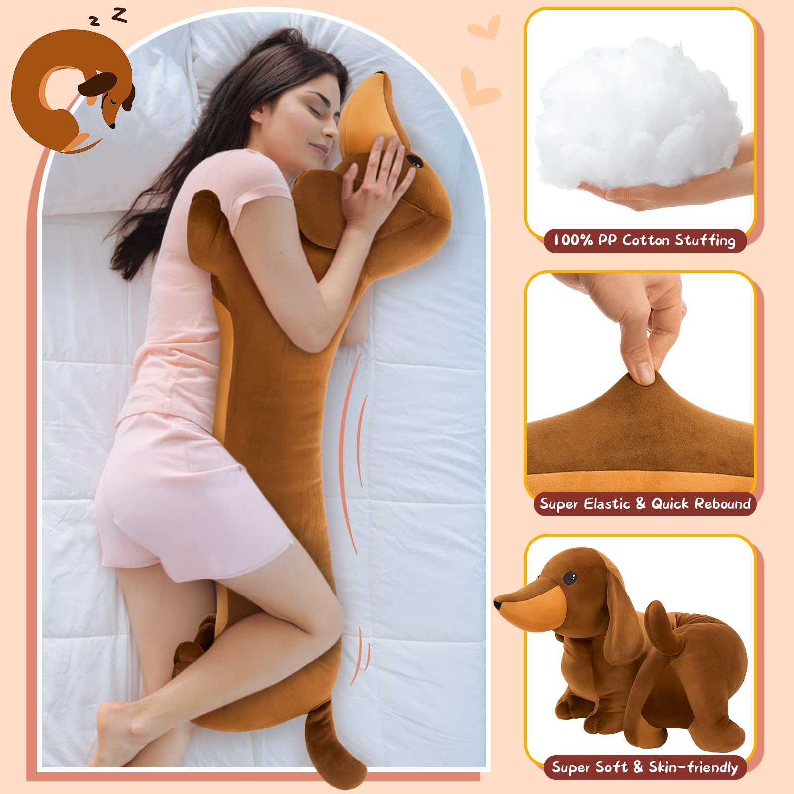 MorisMos large stuffed dachshund makes a thoughtful gift.