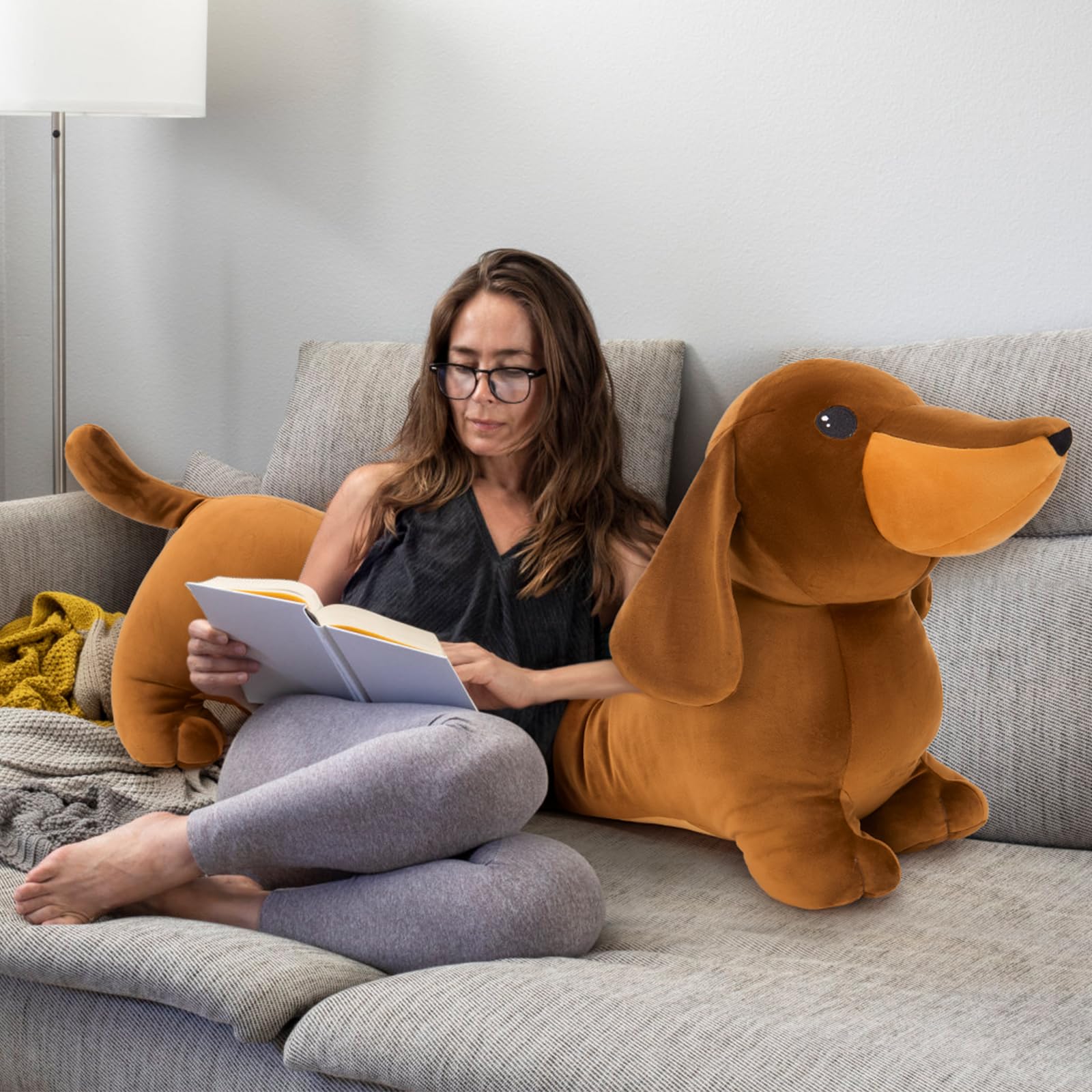 MorisMos long dog body pillow, ultra-soft for hugs.