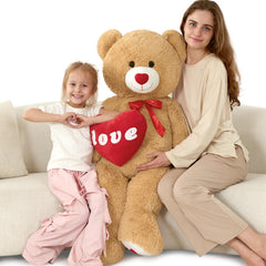 MorisMos love heart giant teddy bear 4 feet with I Love You message for romance