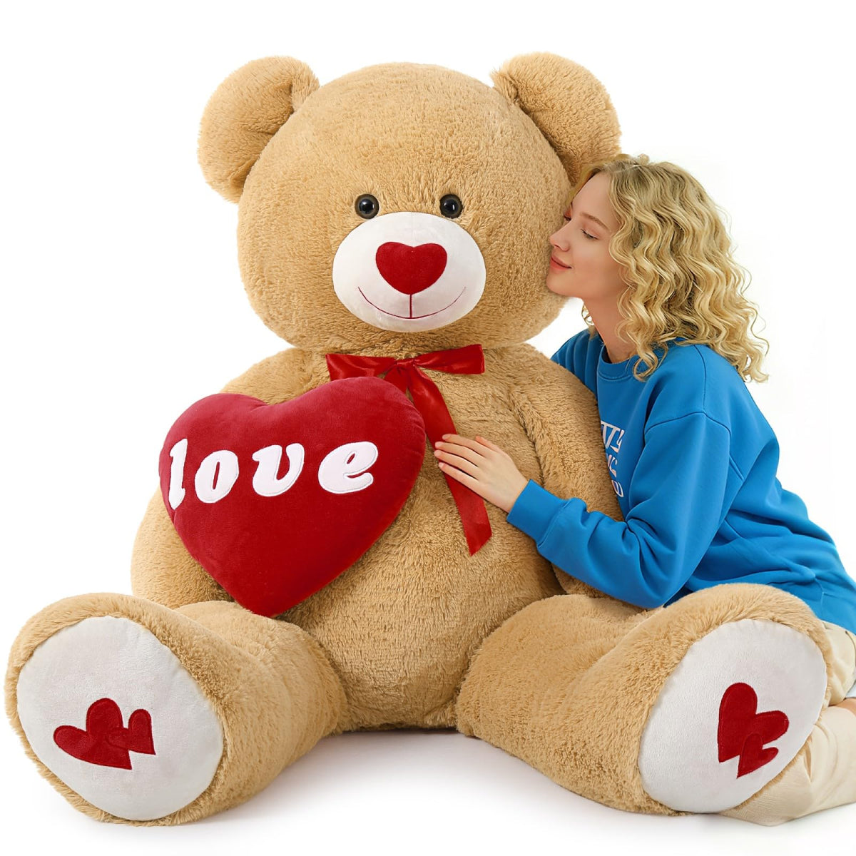 MorisMos Love Heart Giant Teddy Bear 51in — soft, cuddly centerpiece for cozy rooms.