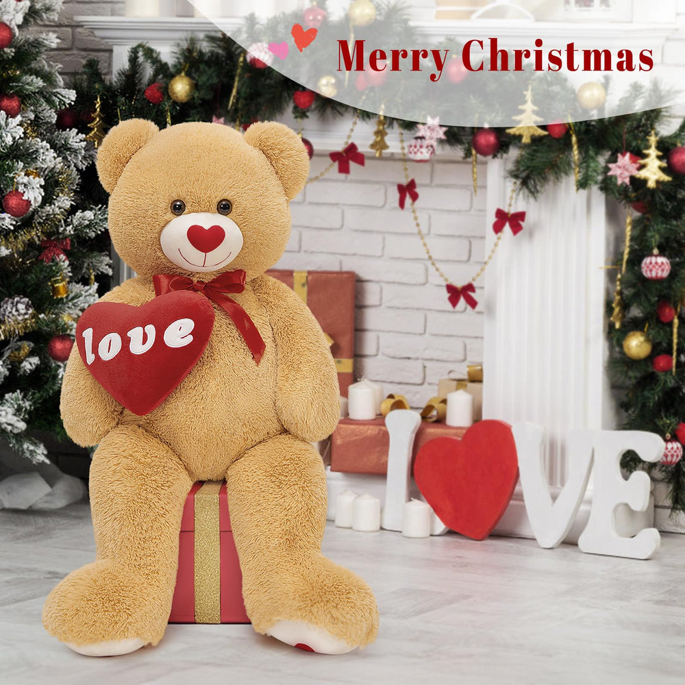 MorisMos Love Heart Red Giant Teddy Bear packaging shown as gift-ready option