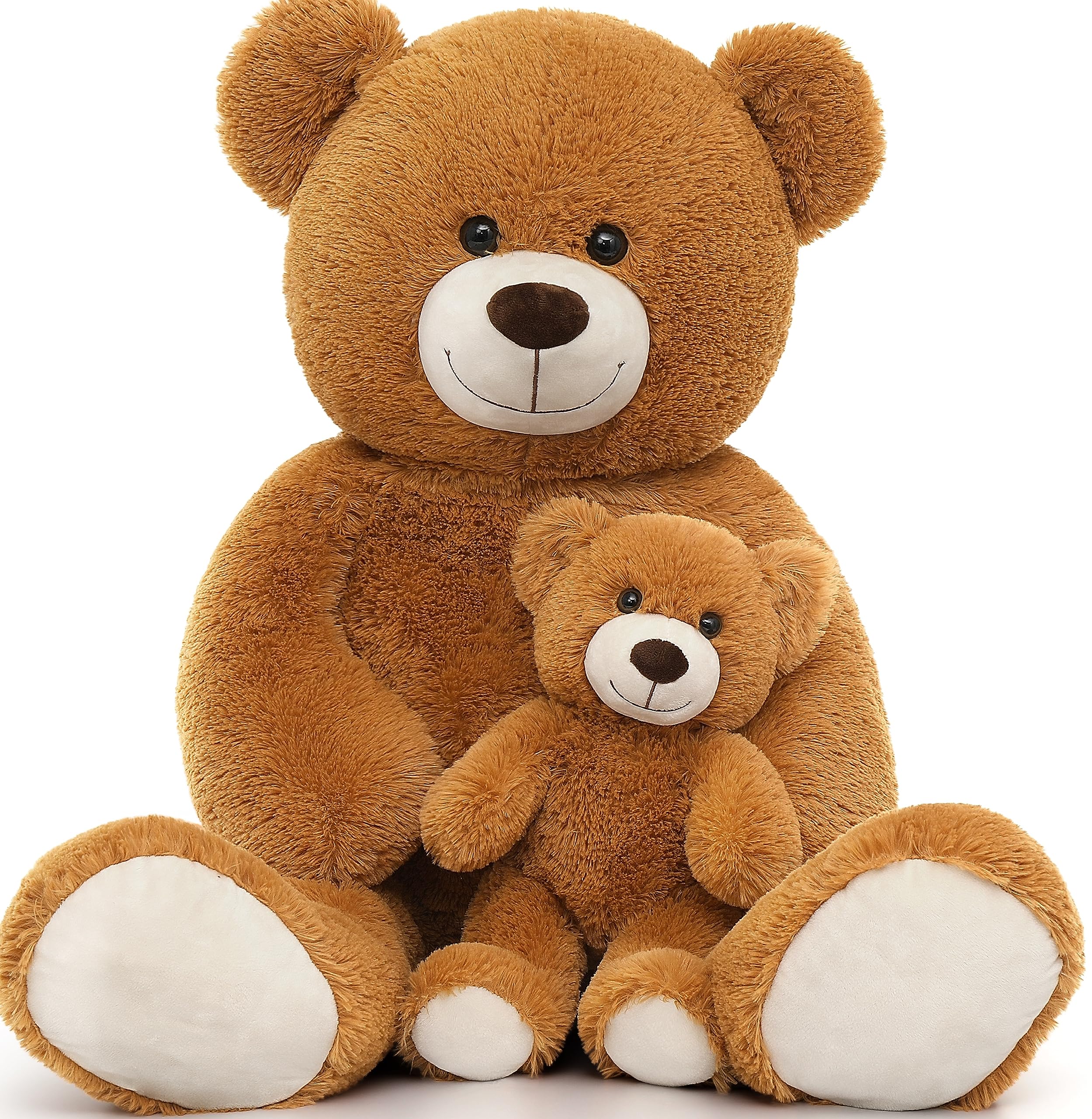 MorisMos giant teddy bear face close-up invites cozy nursery cuddles.