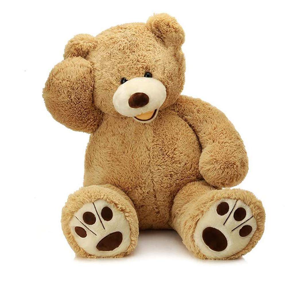 MorisMos Smiling Giant Teddy Bear face close-up, ultra-soft plush perfect for comforting hugs