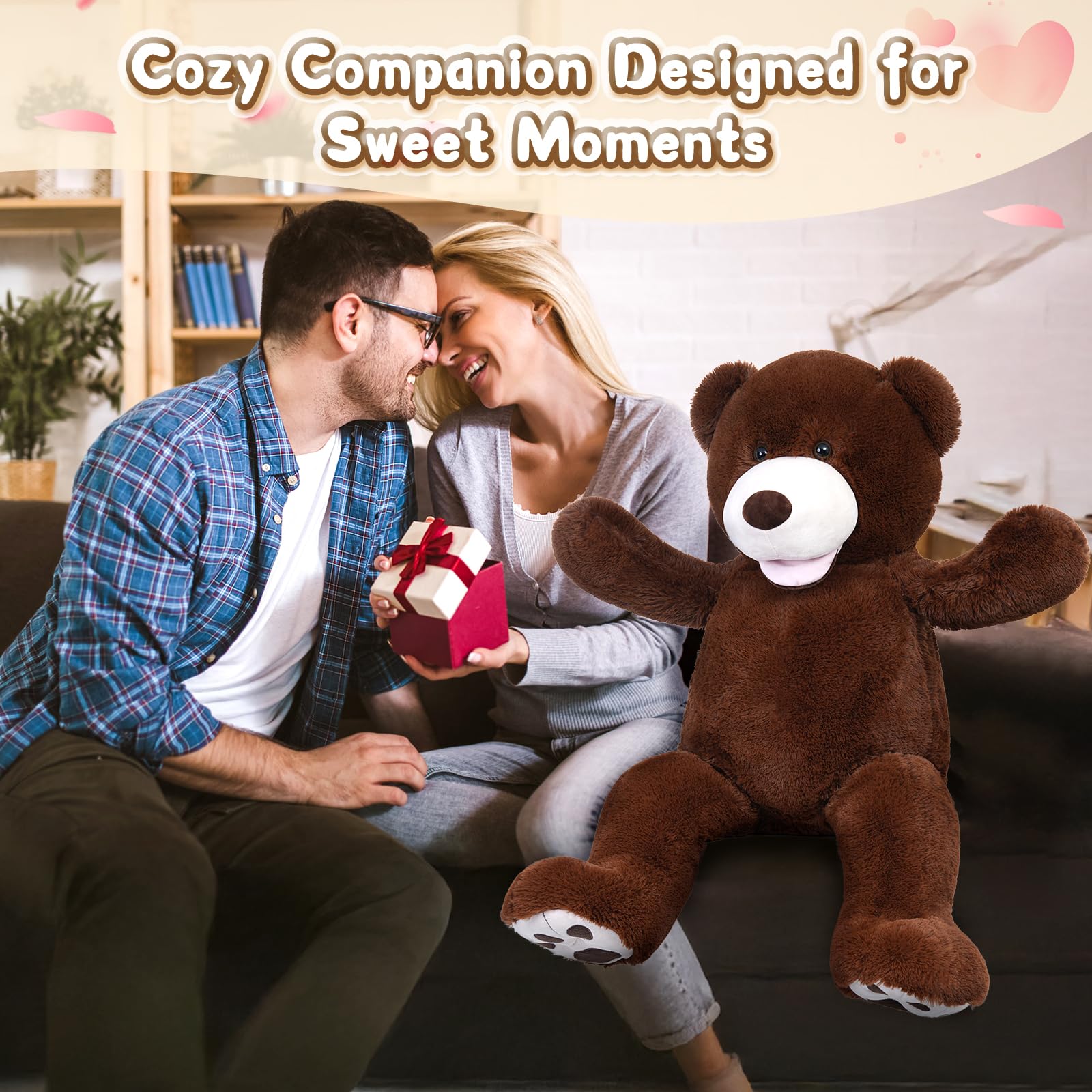 MorisMos teddy bear with big footprints adds playful charm.