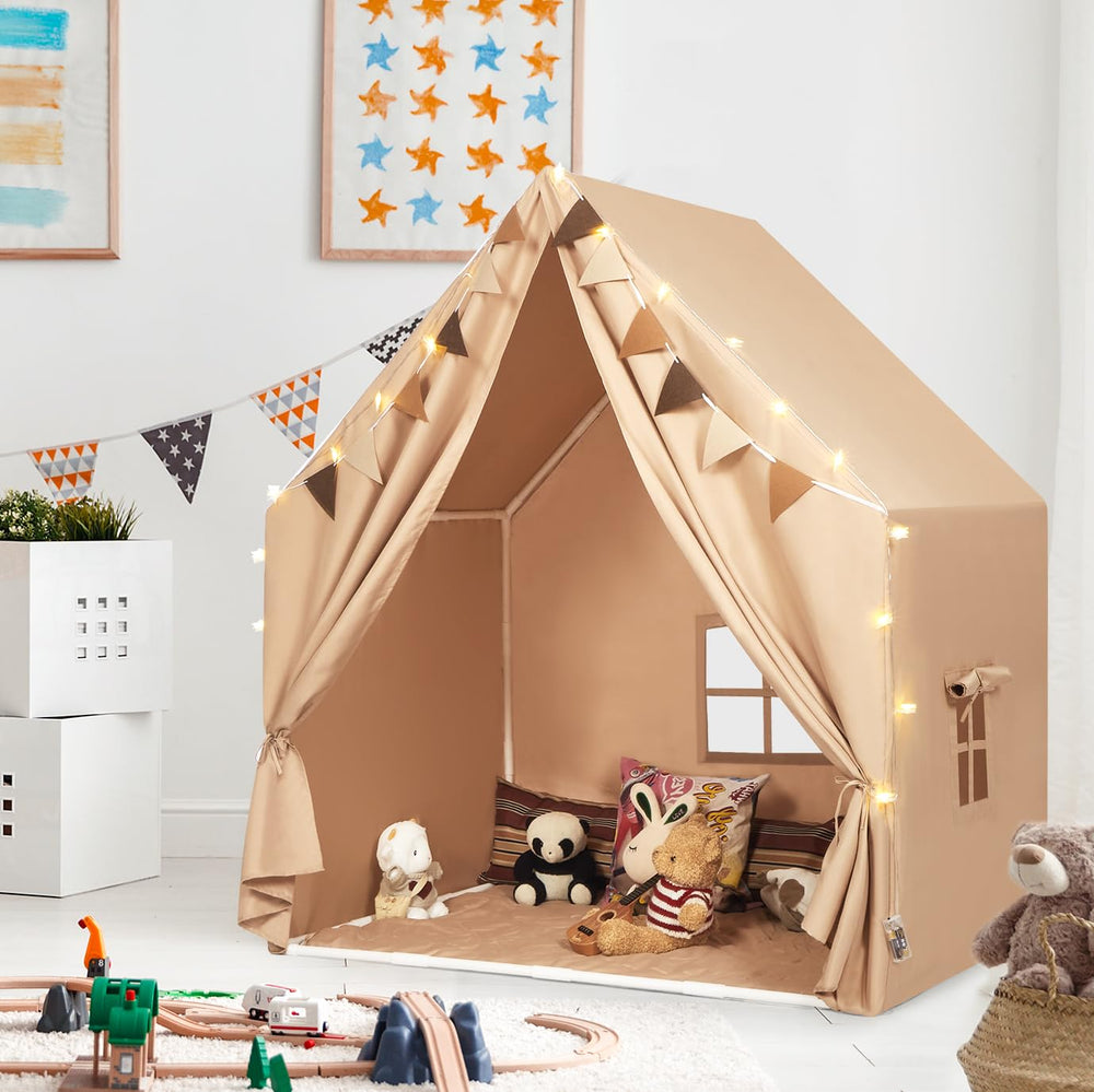 MORITECK padded mat inside play tent adds soft comfort for play