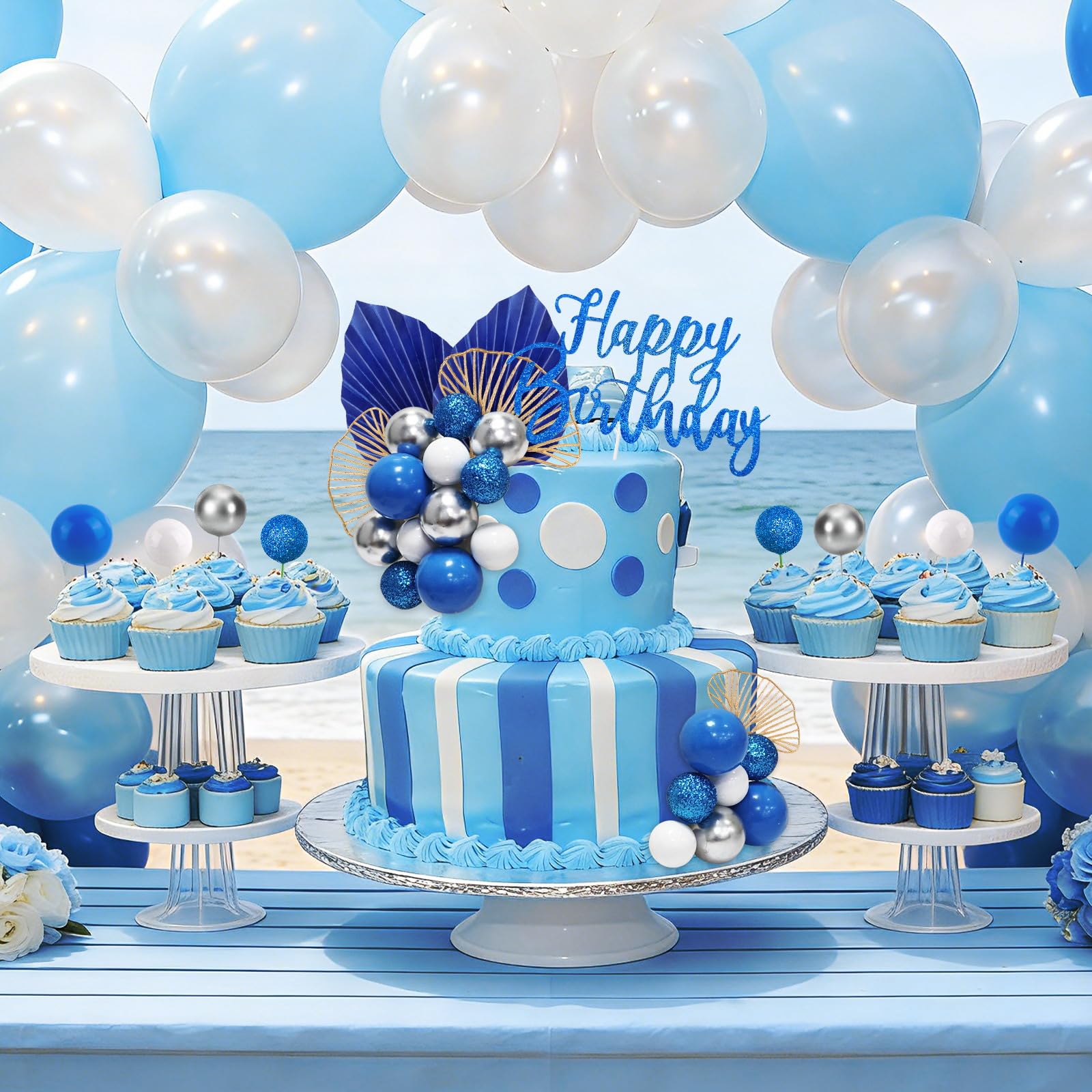 Morofme blue and white decorations suit boho weddings and parties