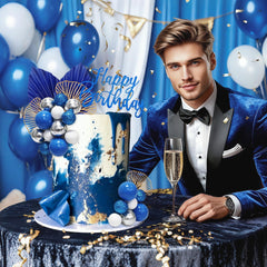 Morofme white-silver balloon cake topper accents cakes with chic flair