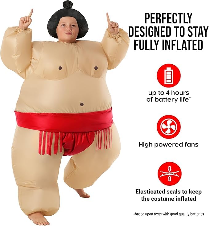 Morph built-in fan inflates in 60 seconds, ready for fast costumes.