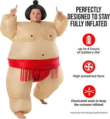 Morph built-in fan inflates in 60 seconds, ready for fast costumes.