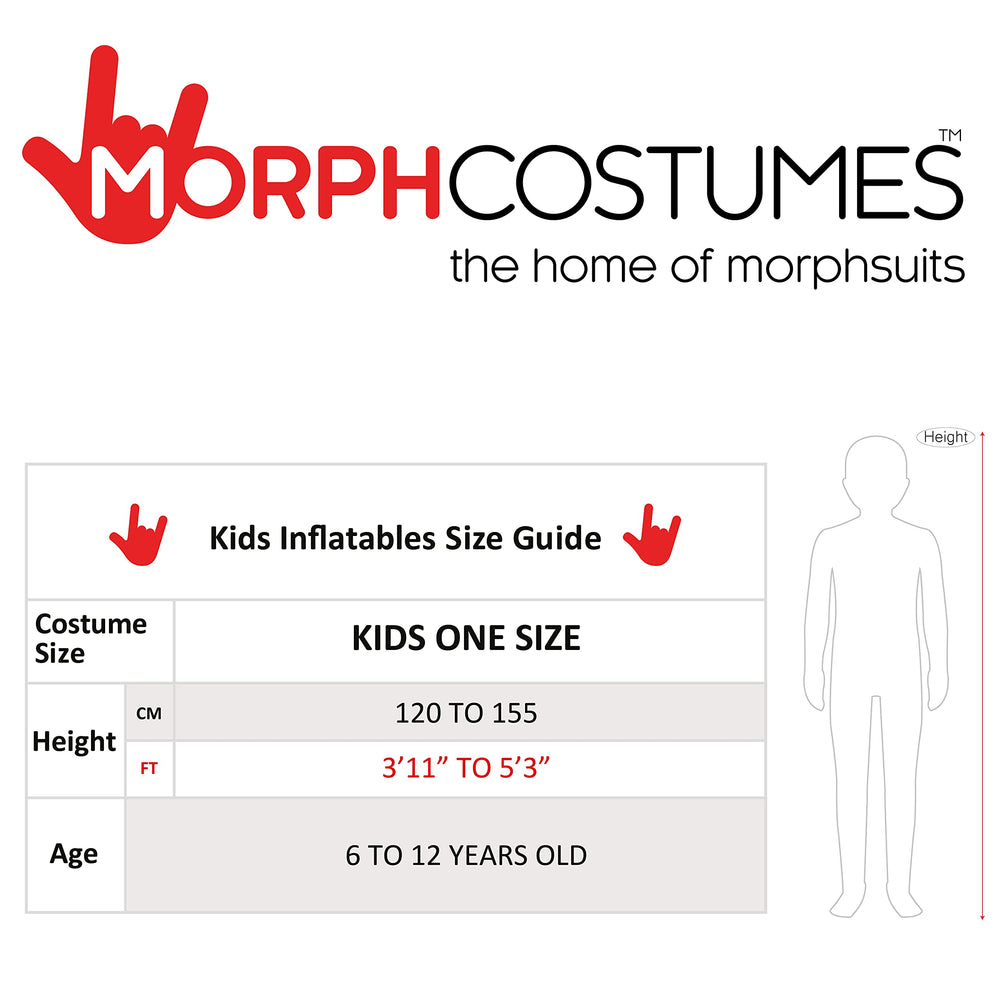 Morph inflatable sumo suit suited for indoor or outdoor wear over clothing.