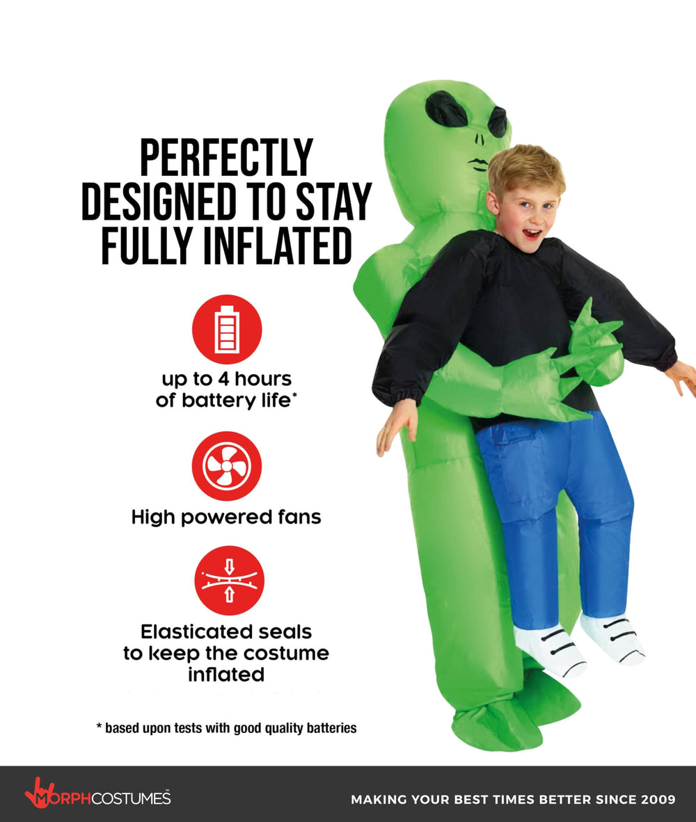 Morph Kids Alien Costume interior pocket for treats or phone during events