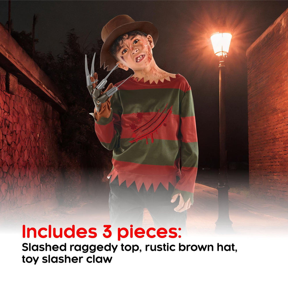 Morph Nightmare Killer hat adds authentic finishing touch to kid horror costume.
