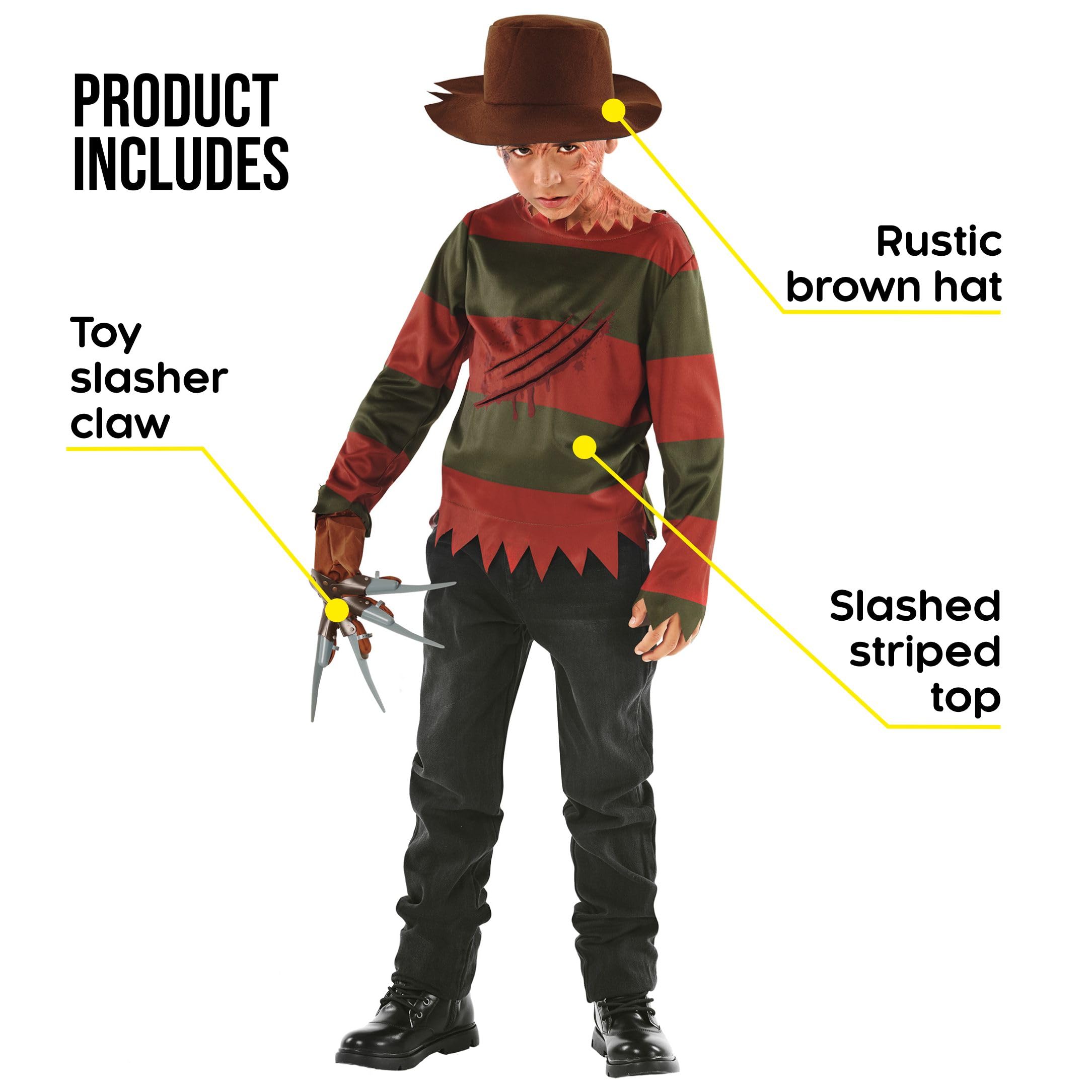 Morph Nightmare Killer packaging highlights clear sizing and care guidance.