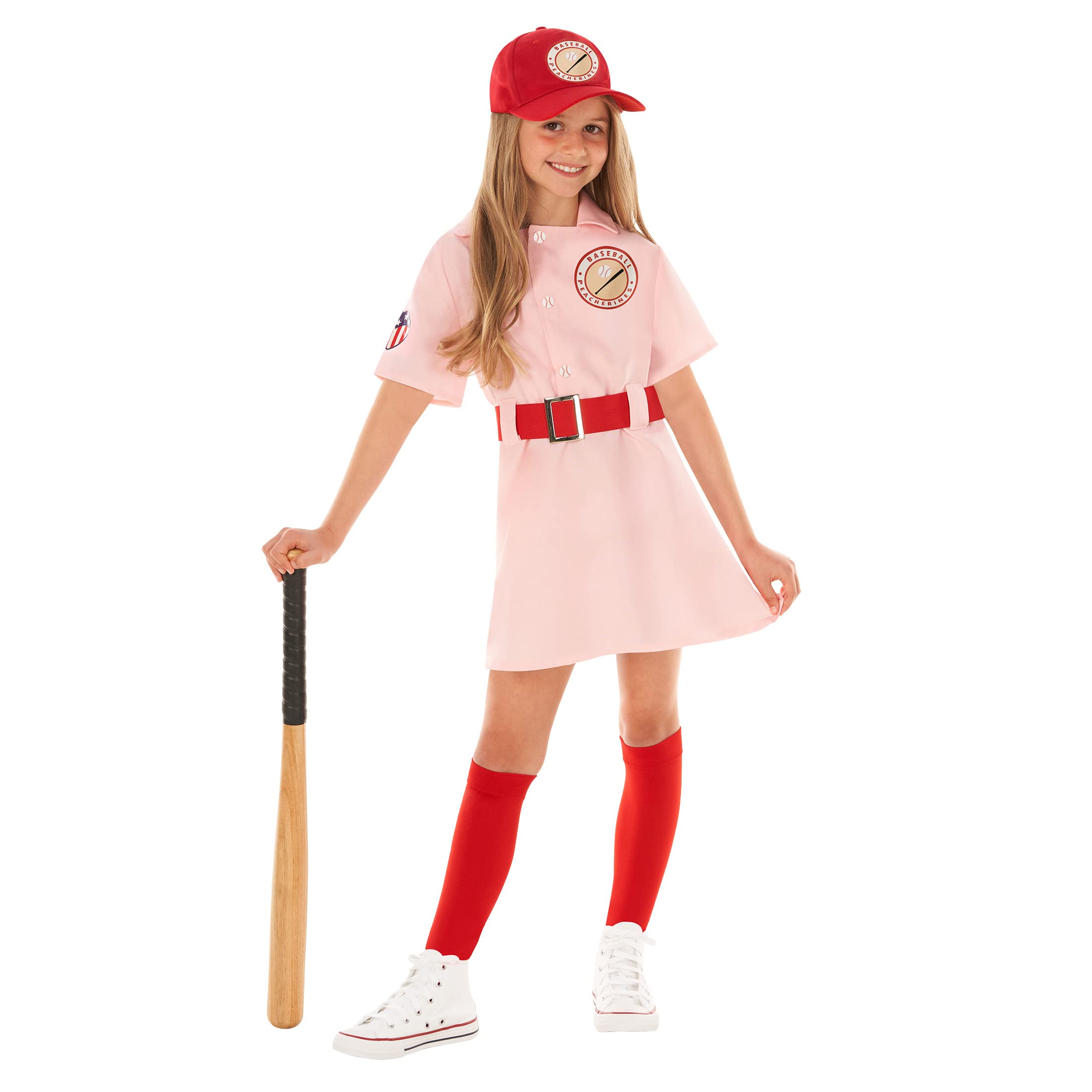 Morph pink baseball costume belt adds authentic color detail for outfits