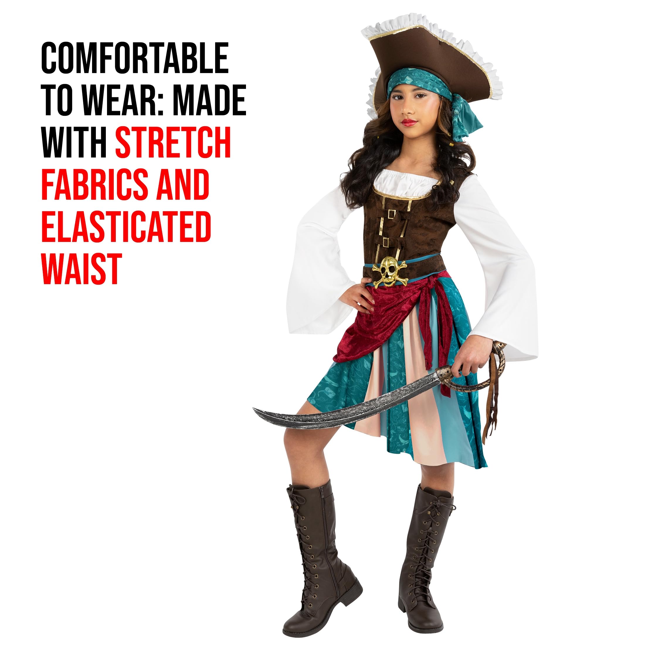 Morph Pirate Captain hat completes the ensemble for dramatic costume moments