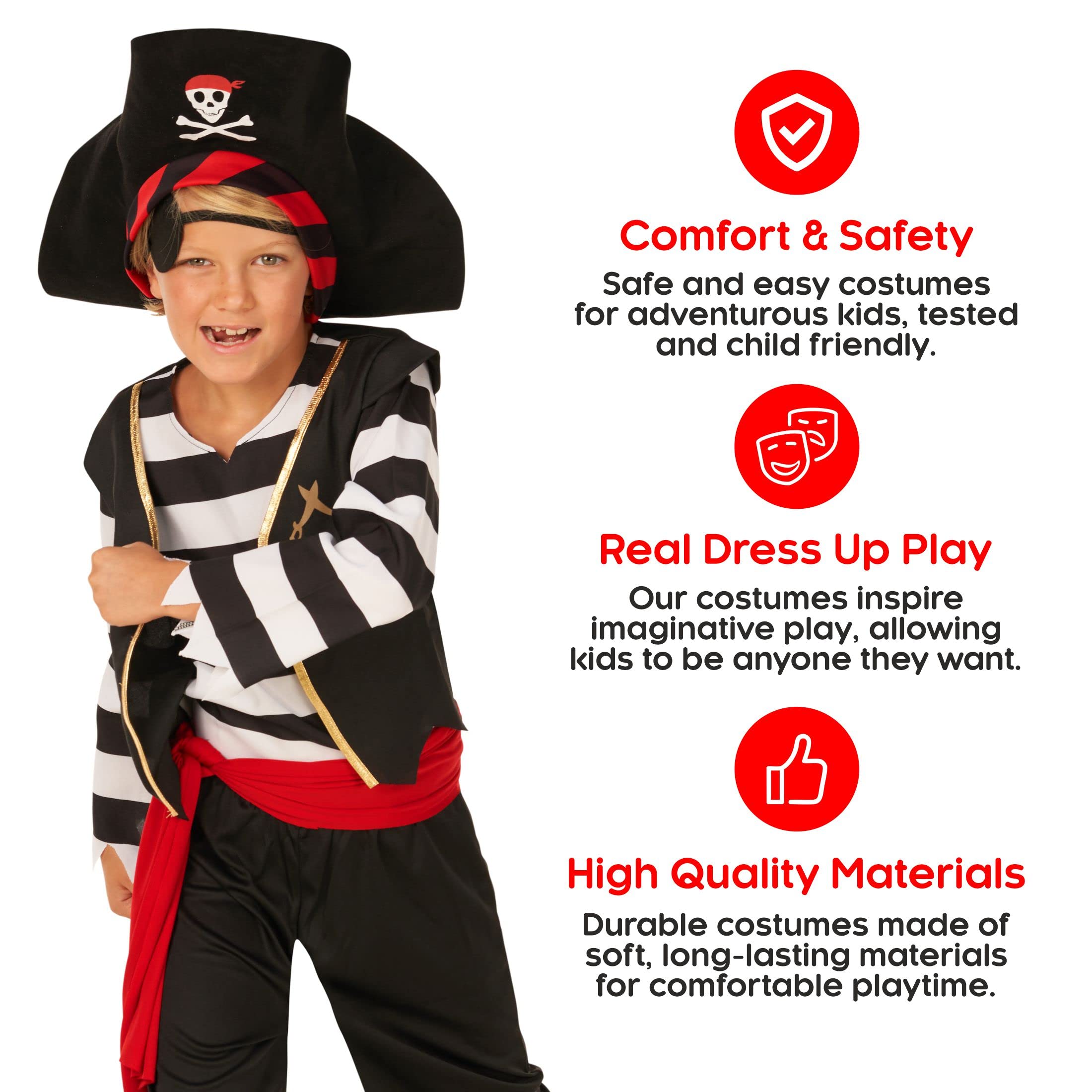 Morph pirate belt in bold red completes the waistline and ties the outfit together.