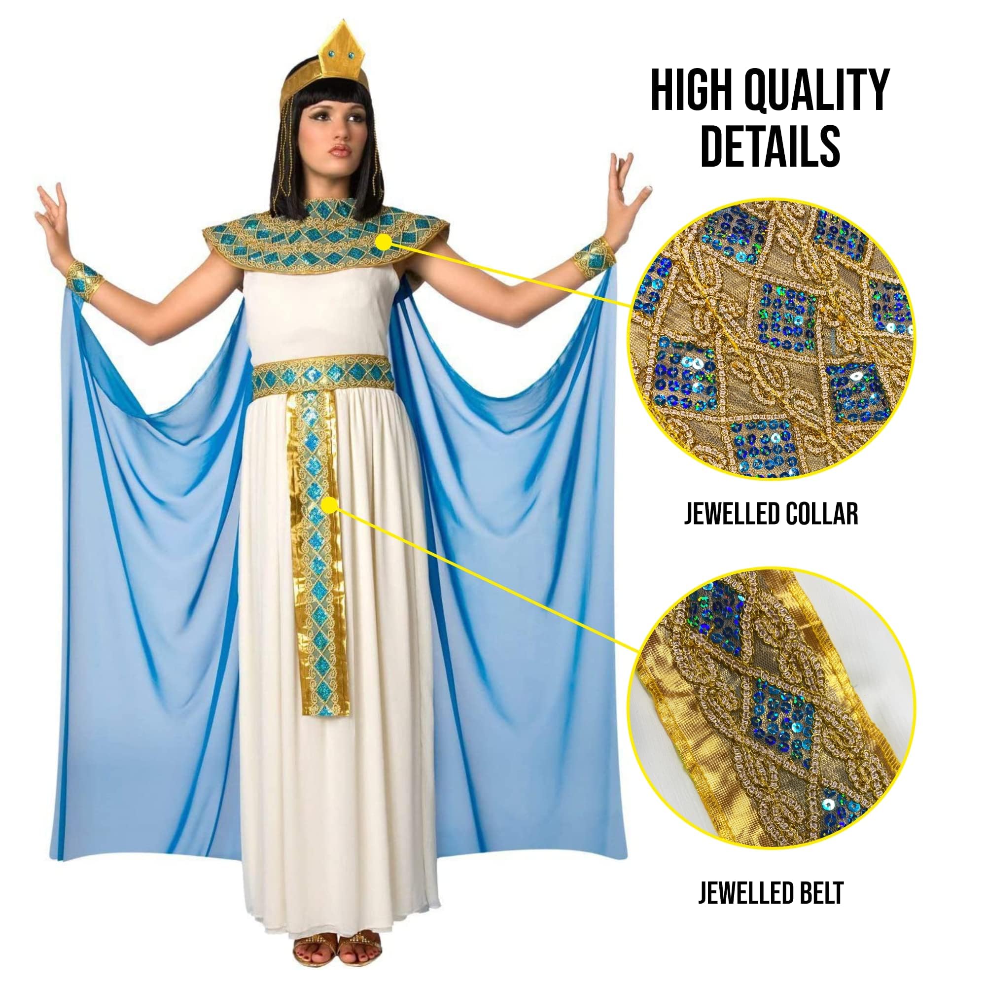 Morph Women's Blue Cleopatra cape adds dramatic flair for party photos