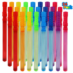 MorTime bubble wands 24-pack in bright colors for outdoor play.