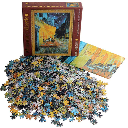 Moruska van gogh cafe terrace detail puzzle captures rich brushwork.