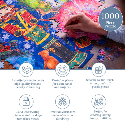 Mosaic Puzzles The Nutcracker 1000-piece puzzle close-up with premium finish