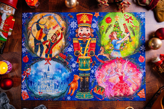 Mosaic Puzzles The Nutcracker box artwork showcased for gifting and display